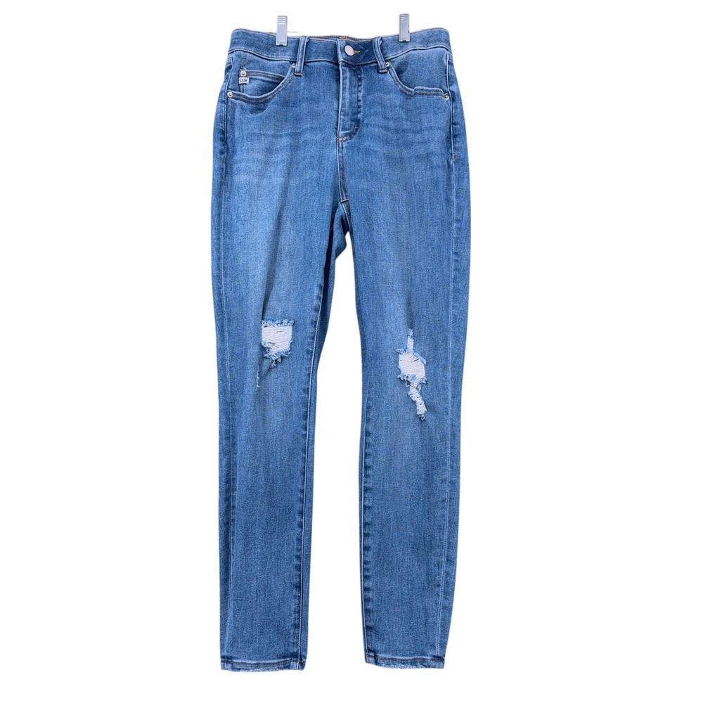 FOR LUV OF DENIM The Luv‎ Skinny High Rise Distressed Blue Jeans Women's Size 4